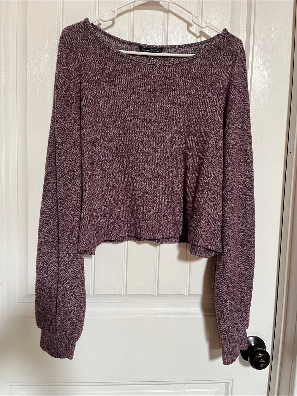 SHEIN Dusty Mauve Cropped Knit Sweater